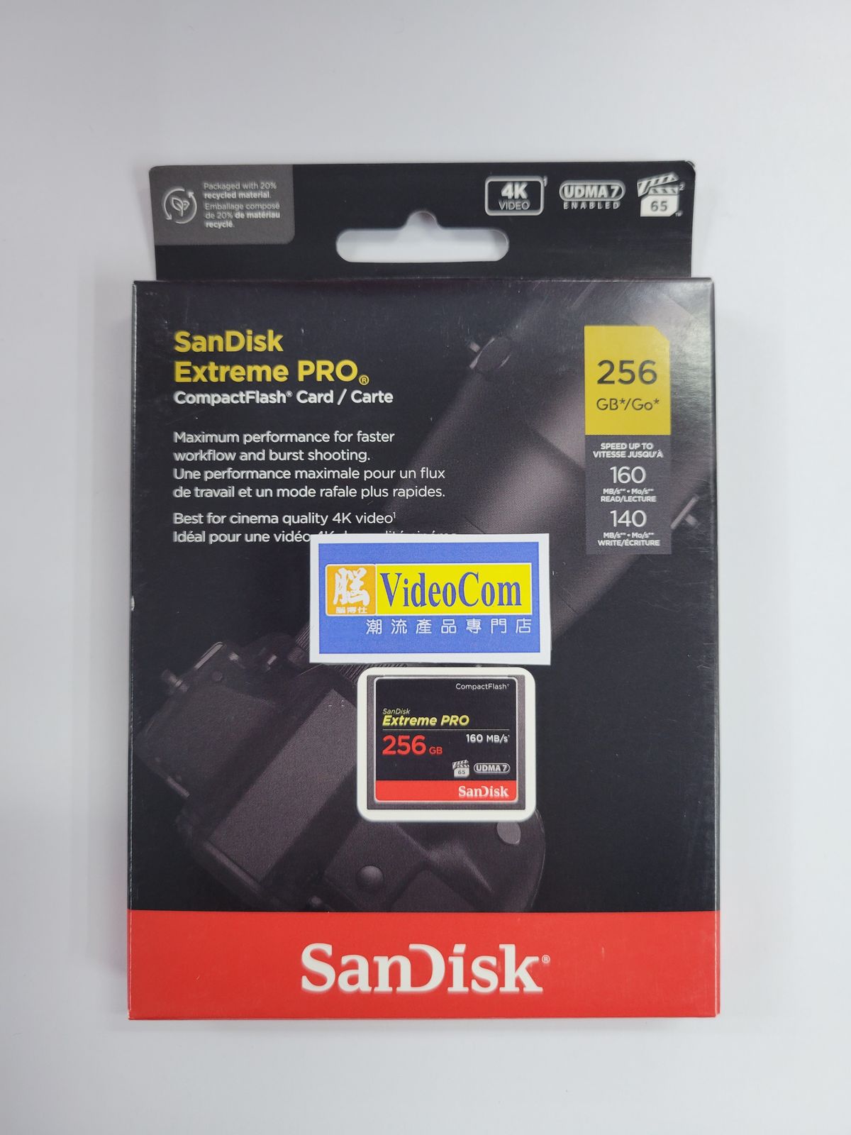 256GB Extreme PRO Compact Flash 4K CF 記憶卡 (160MB/s) (SDCFXPS-256G) 619659102548