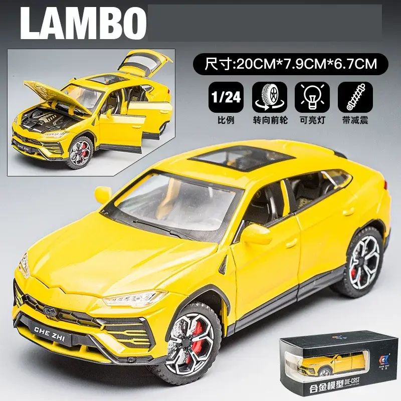 1:24 Lamborghini Bison Alloy Car Model Simulation Off-road Vehicle Ornament