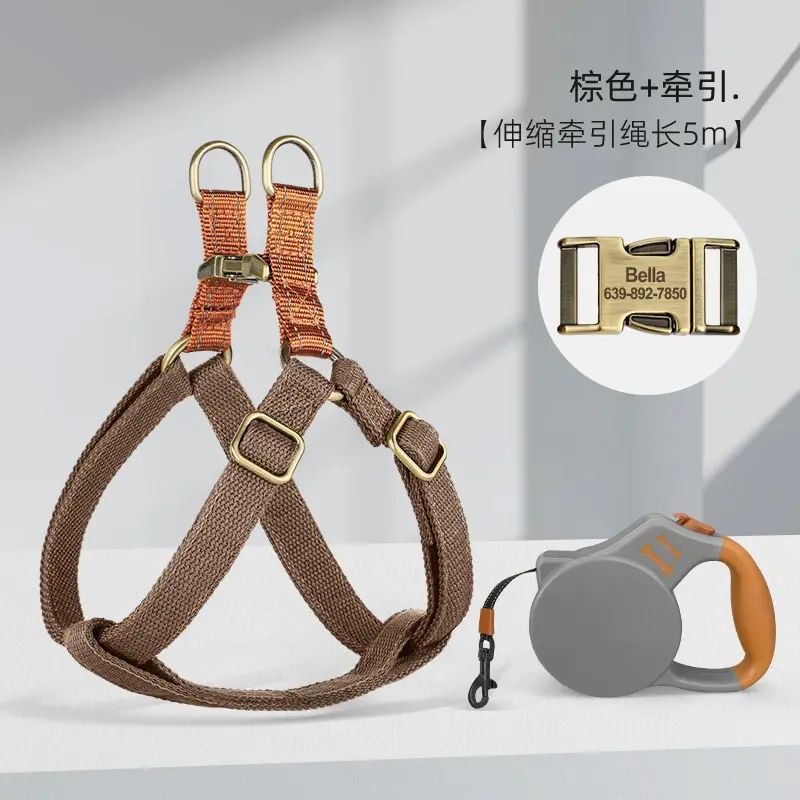 日本狗狗牵引绳背心式加厚牛津布宠物胸背带防挣脱防爆冲