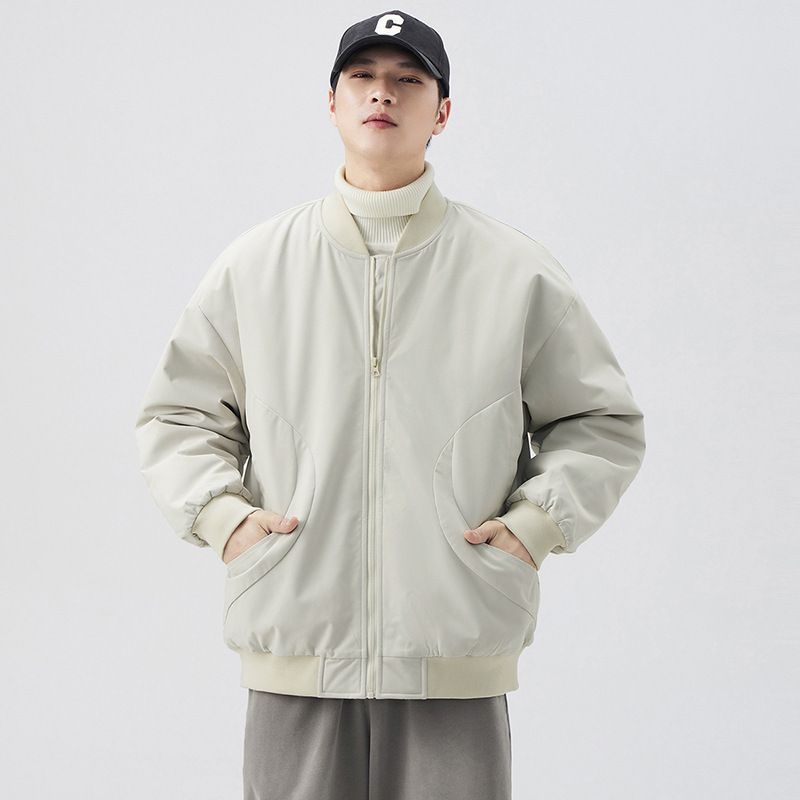 Men's cleanfit stand up collar pilot jacket, men's high-end baseball collar cotton jacket