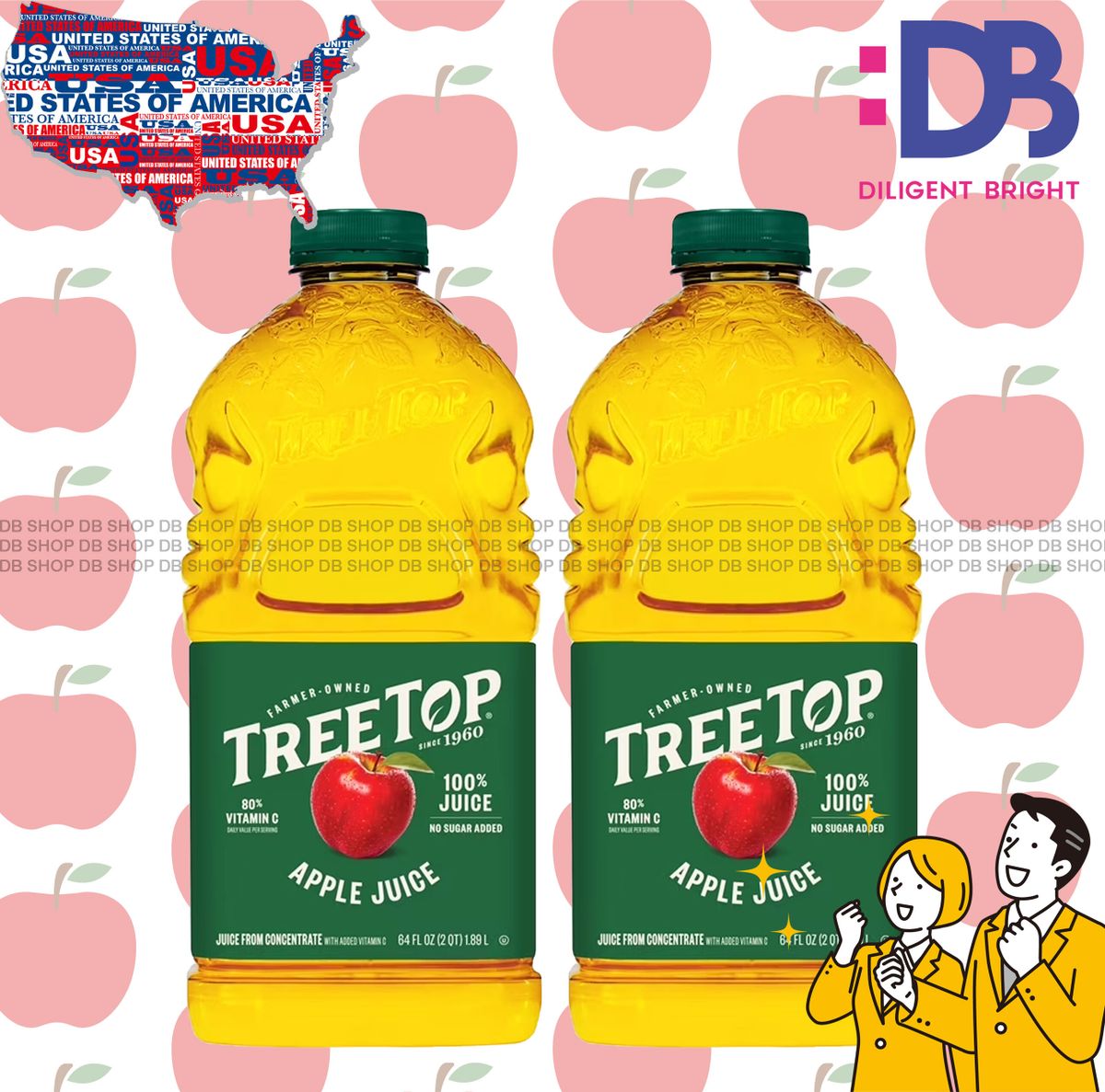 大支裝 100% Apple Juice (64oz X 2) "The Best Before format of USA Goods is Mth-Day-Year. Pls be remin