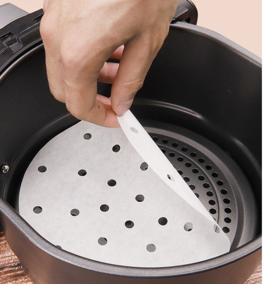 直徑18cm/7吋)氣炸鍋/烘焙專用紙(有孔)(100張)