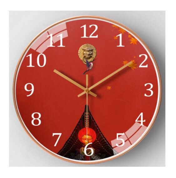 簡約家用裝飾掛牆掛鐘（中國風復古宮廷）【14英寸】