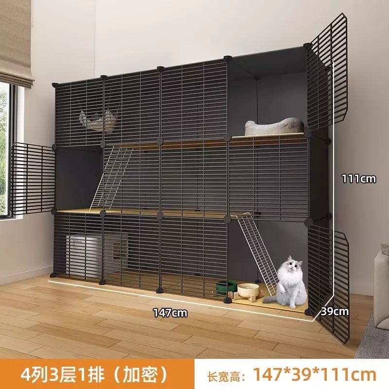 猫别墅猫笼子家用室内猫窝猫屋超大自由空间猫咪房子铁艺猫舍猫柜