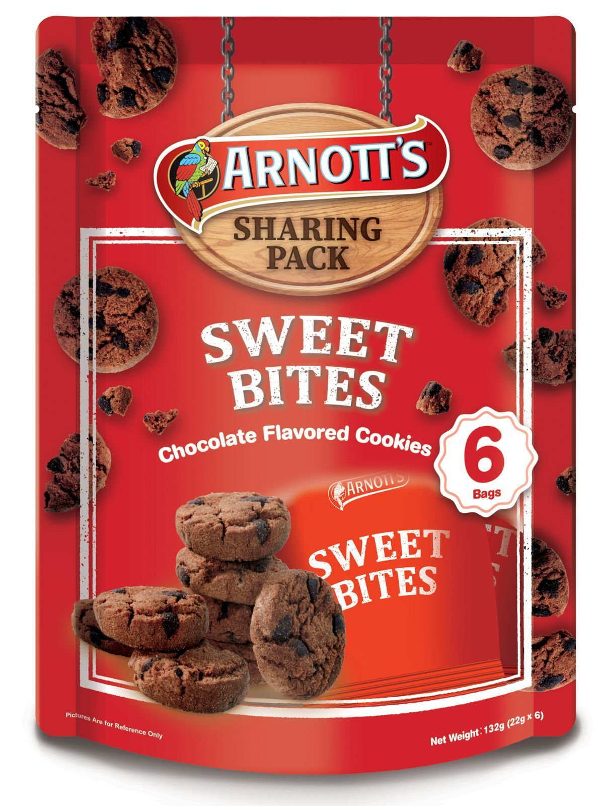 Arnott's Sweet Bites Chocolate Flavored Cookies 22g x 6 (Best Before Oct 14, 2026)