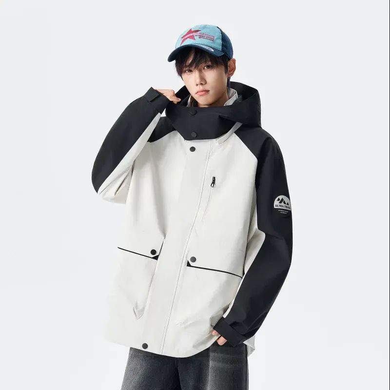 爆款秋冬季衝鋒衣夾克寬鬆時尚百搭休閒可二開夾克外套上衣潮