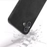 Black Frame Two-color Calf Texture PU Phone Case For iPhone 16 (Black)