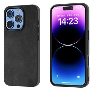 全城熱賣 - 適用於iPhone 16 Pro 黑邊雙色牛皮紋PU手機殼（黑色）