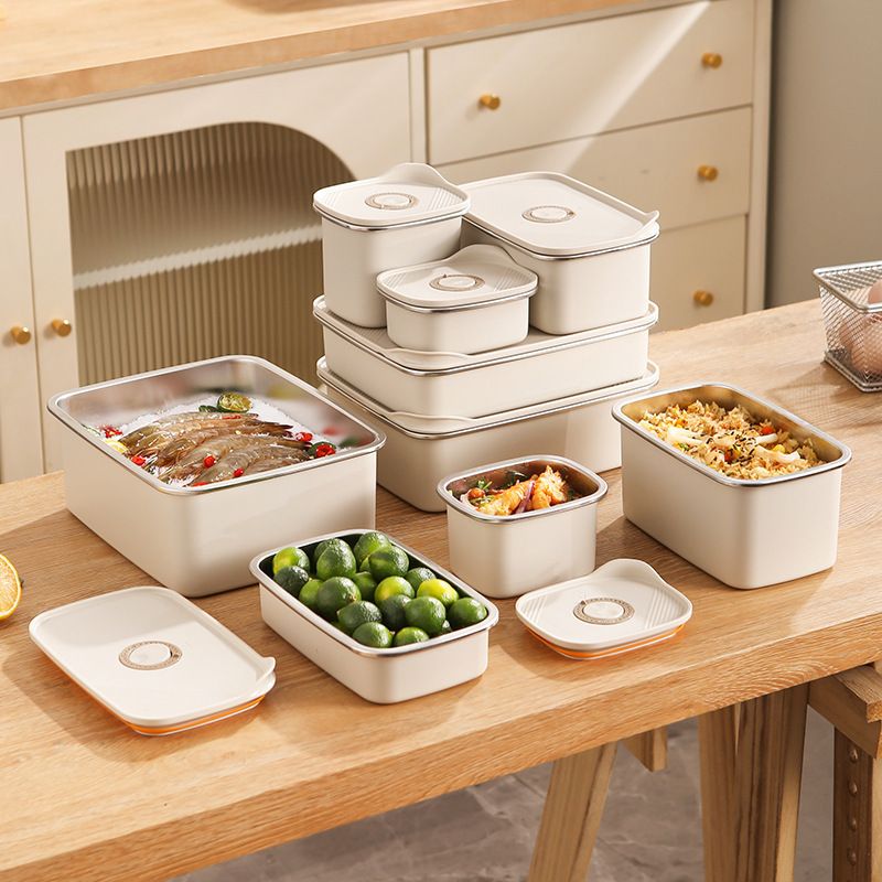 304 Stainless Steel Food Storage Box, Suitable for Refrigeration and Microwave, Camping Lunch Box