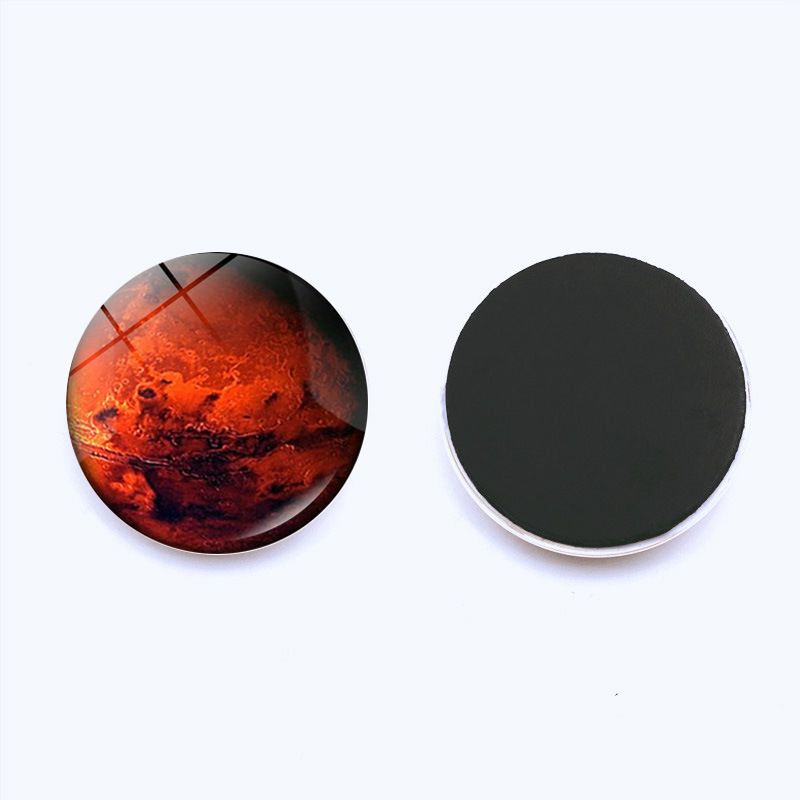 太阳系星球冰箱贴纸装饰品水晶玻璃地球月球软磁性白板贴片-JY007463-11 均码