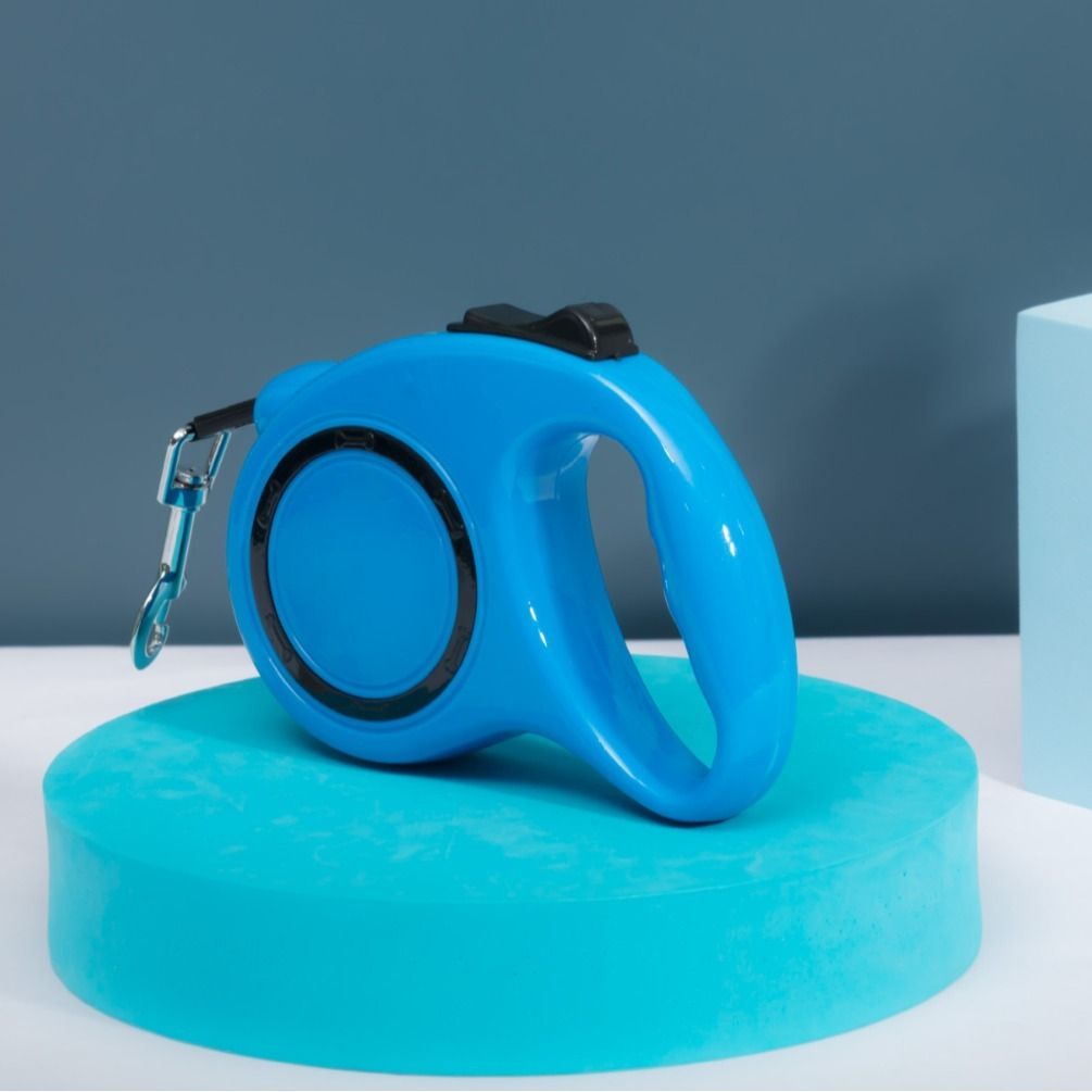 宠物牵引绳 - 狗狗自动伸缩牵引器狗炼遛狗神器宠物用品-蓝色5m