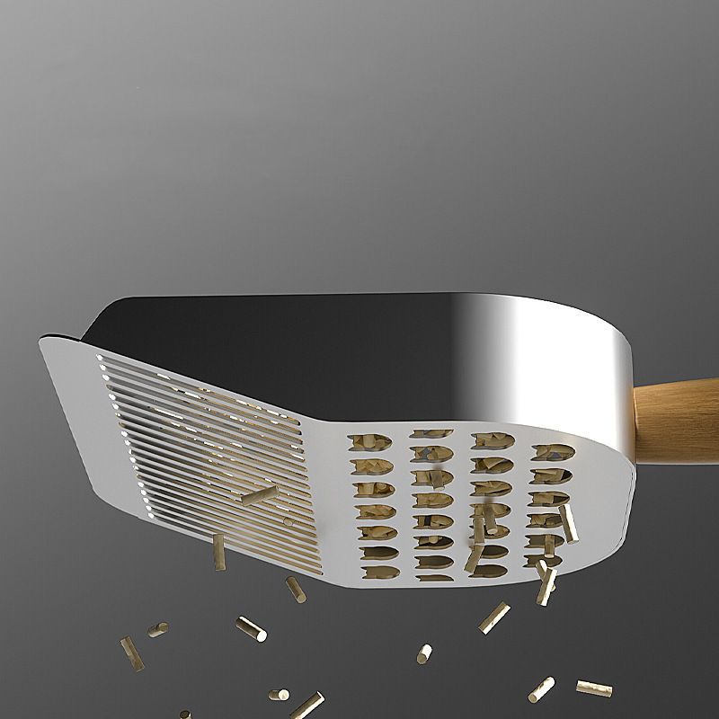New eighth generation stainless steel cat litter scoop cat feces scoop fine pore sand metal large sh