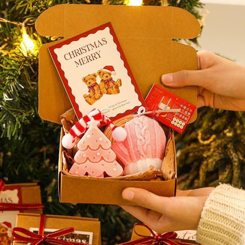 （粉树+手套）耶诞节礼物卡通香薰蜡烛礼盒生日礼物圣诞小礼品精美纪念品伴手礼