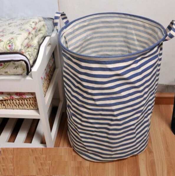 收納籃（超大號 -藍條紋）