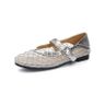 Sheepskin Mary Jane shoes spring and summer new women's casual shoes hollowed-out mesh breathable