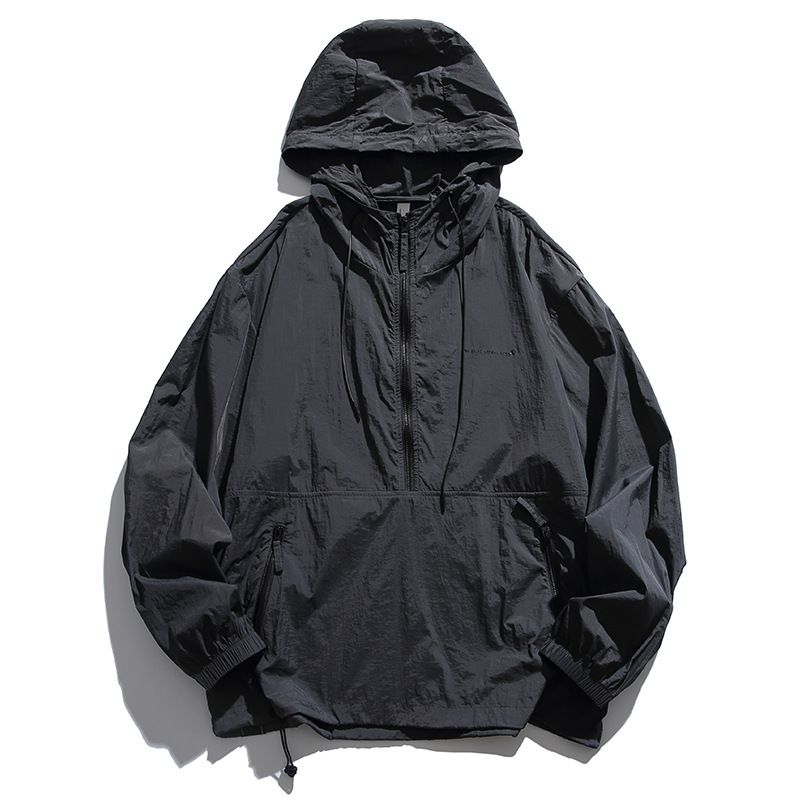 防晒夹克冰丝防晒衣男士薄款户外摄影钓鱼运动防晒外套上衣纯色潮