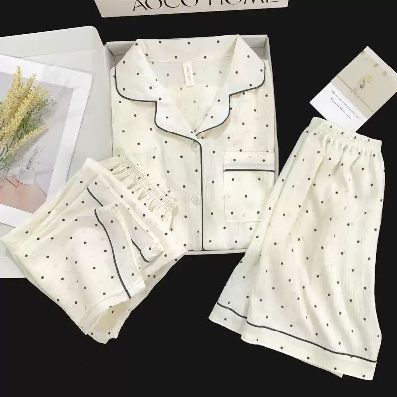 Children's Pajamas Girls Pajamas Cloud Light Thin Pajamas Three-piece Set Can Be Weared Outer Home 