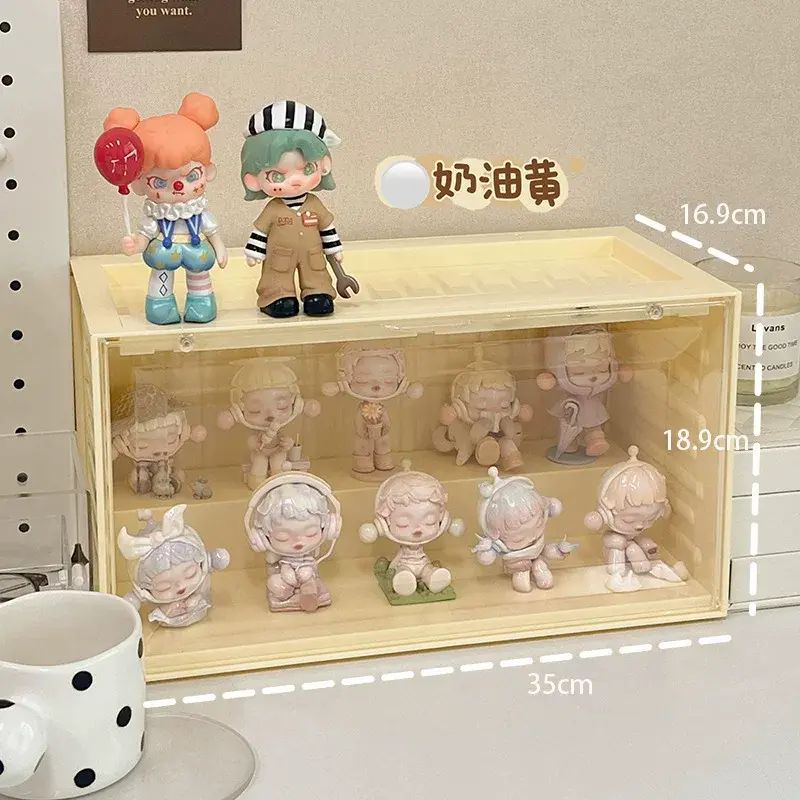 Illuminated blind box display rack, dustproof figurine display cabinet, acrylic display box