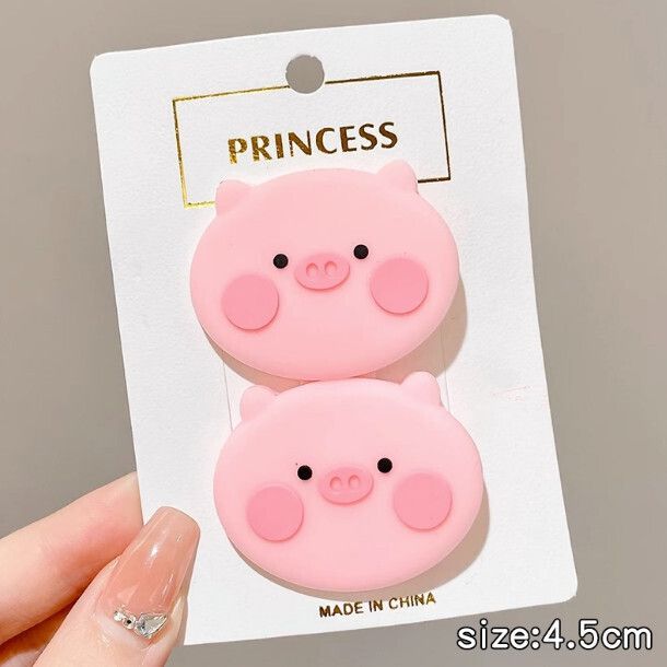 兒童碎髮劉海夾髮卡頭飾（可愛小豬2件）#02 #N02_073_504(D1-3)