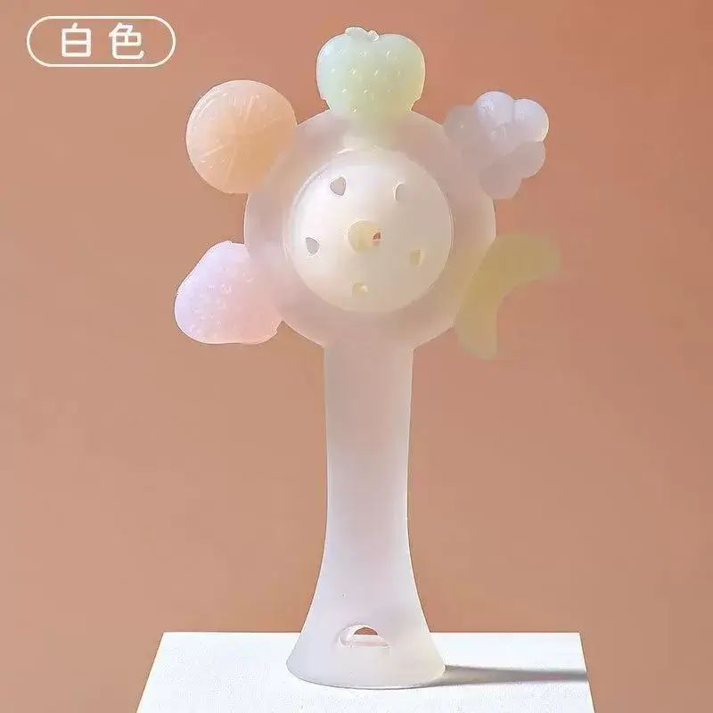 婴儿手摇铃磨牙棒可啃咬0-1岁新生牙胶宝宝抓握安抚训练益智早教