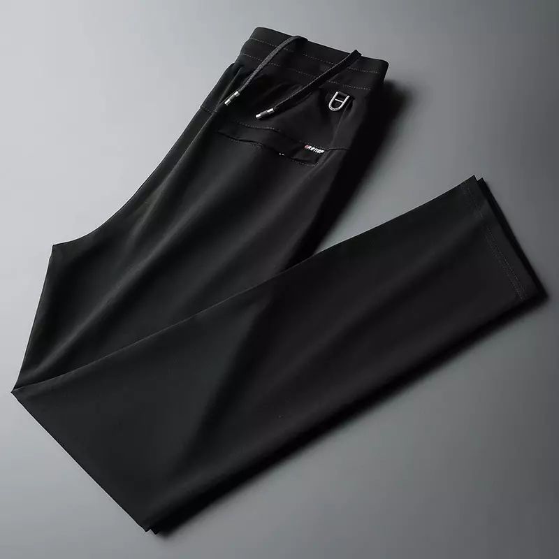 运动裤男春秋款宽松直筒百搭裤子男装中青年束脚针织卫裤休闲长裤