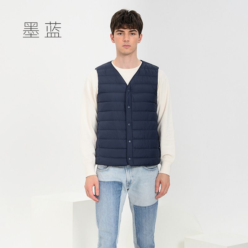 2026新款男式马甲男短款轻薄男士无领背心内穿厂家羽绒服内胆