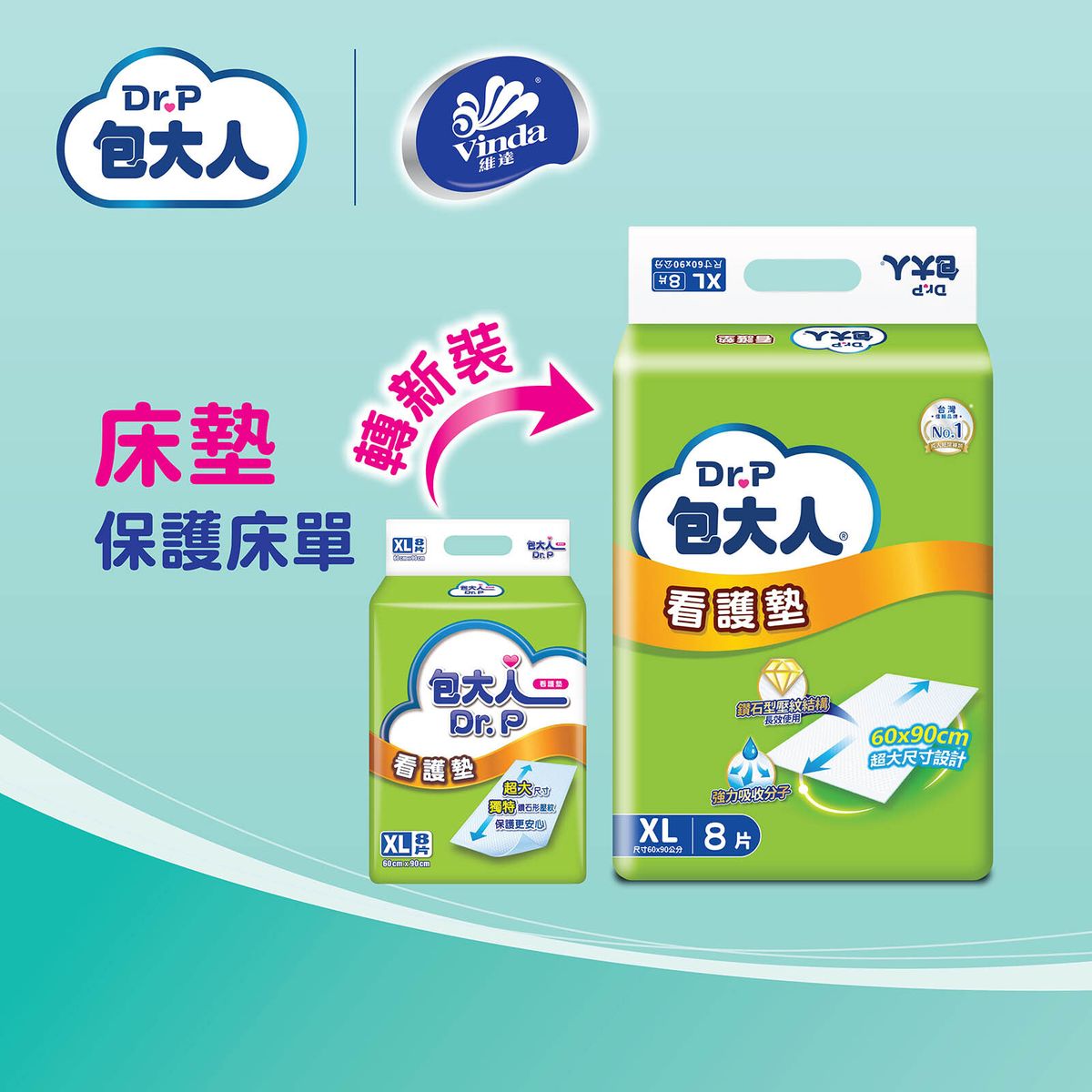 床墊 (新舊包裝隨機發送)#尿片墊#成人尿片#成人紙尿布#老人家尿片#長者尿片#看護墊#隔尿墊#防水墊 #維達 #Vinda