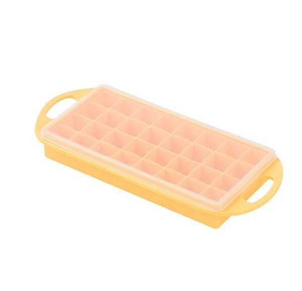 製冰器-黃色-單層冰格帶蓋32格#Q901001499