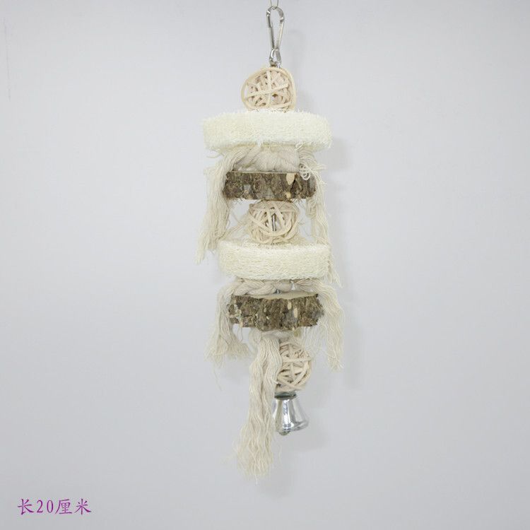 鸚鵡玩具墨魚骨補鈣 藤球玉米皮蘋果枝 玄鳳牡丹虎皮啃咬玩具- 花椒木絲瓜絡掛串 均碼