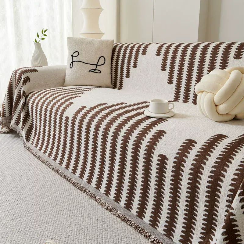 奶油风沙发盖布巾雪尼尔防滑防水沙发垫防猫抓一片沙发巾