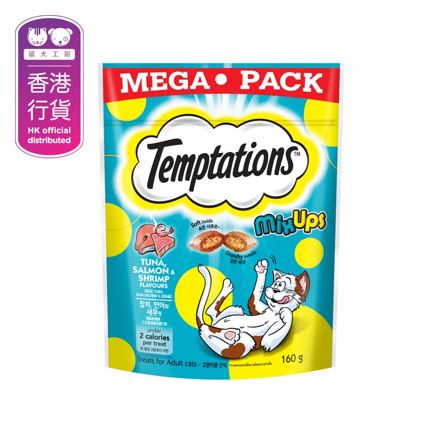 [MEGA Size]Mixups Tuna, Shrimp & Salmon Flavor Cat Treats (160g) 007979