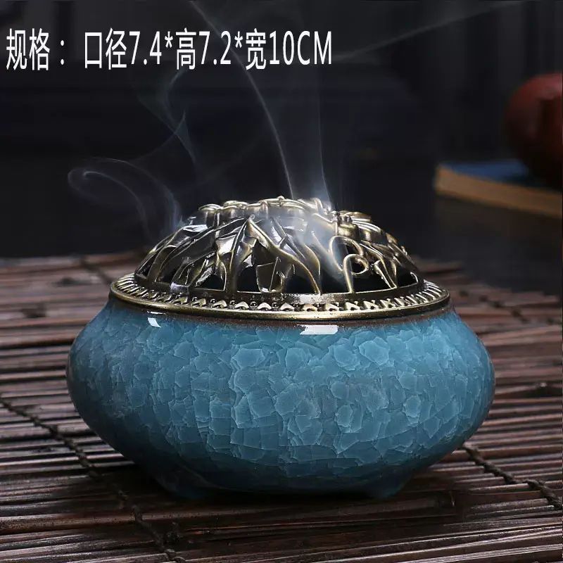 盘香炉家用蚊香盘托摆件室内熏香沉香安神檀香艾草创意陶瓷薰香炉