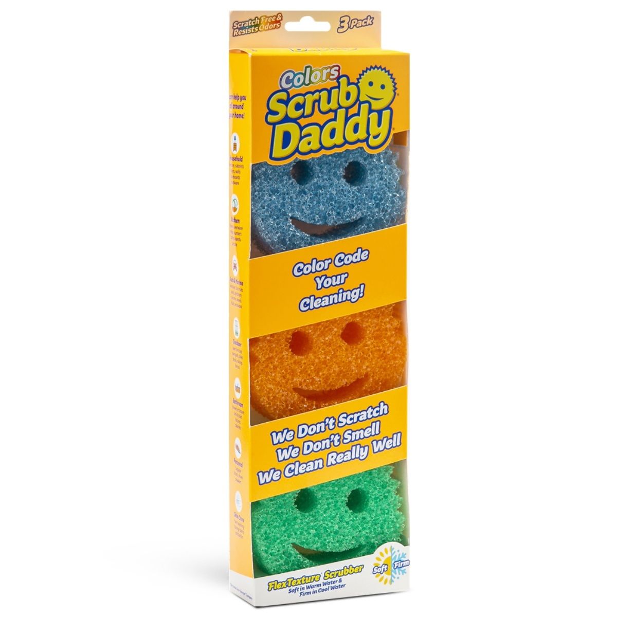 Scrub Daddy 美國萬用百潔布 (3個裝｜隨機色) - 溫感變硬・不刮花・易潔鑊救星