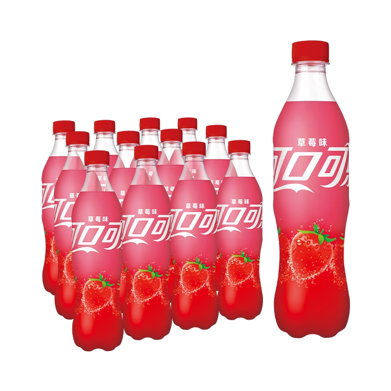 可口可樂500ml*12瓶碳酸飲料草莓味可樂汽水整箱裝平行進口