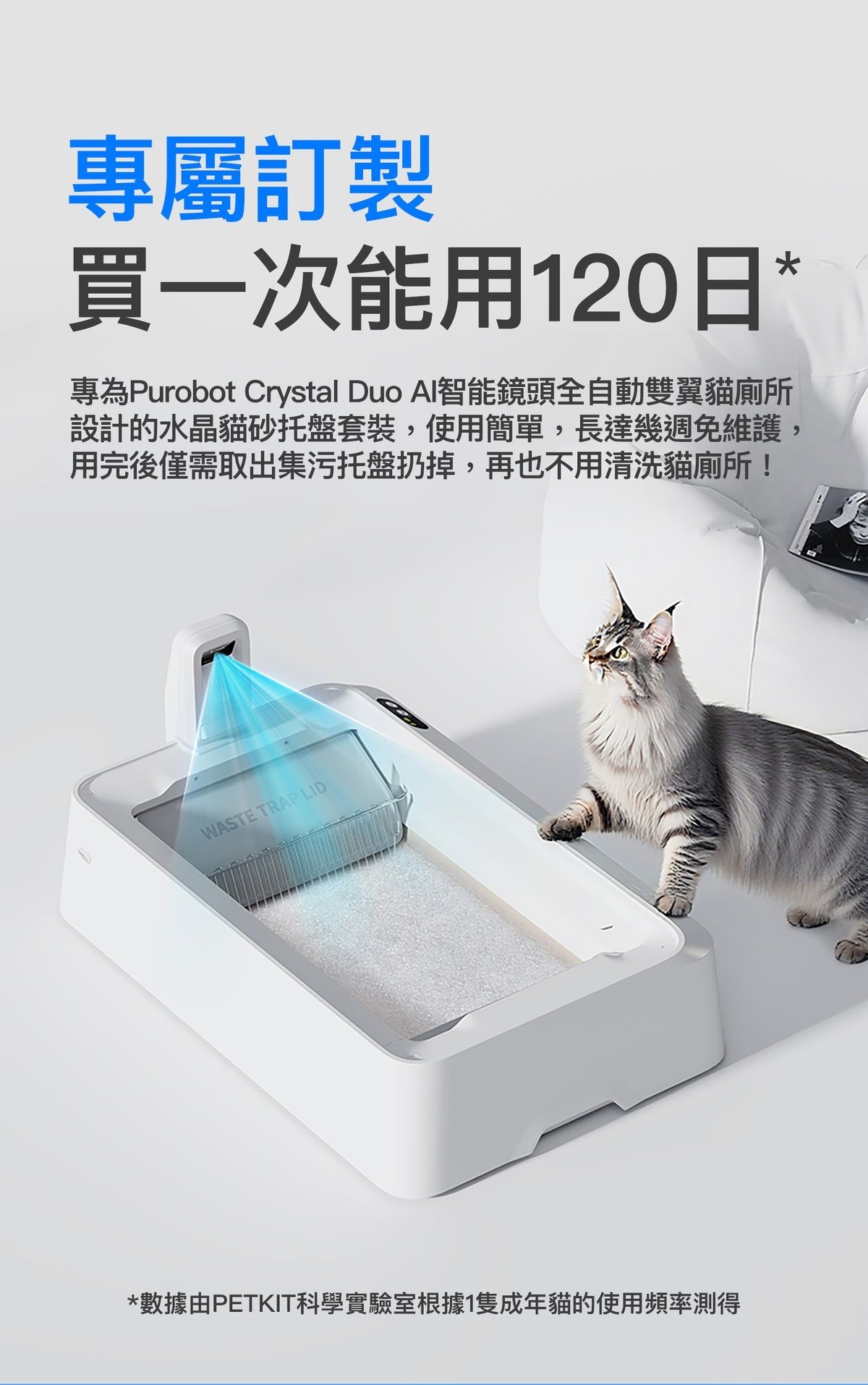 PETKIT | PUROBOT CRYSTAL DUO 專用貓砂及砂盤替換套裝(4件裝)｜水晶貓