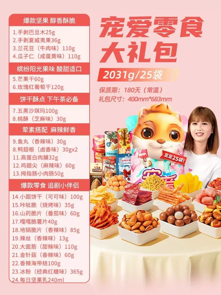三隻松鼠-好大袋巨型零食大禮包堅果小吃生日節日禮物送女友兒童