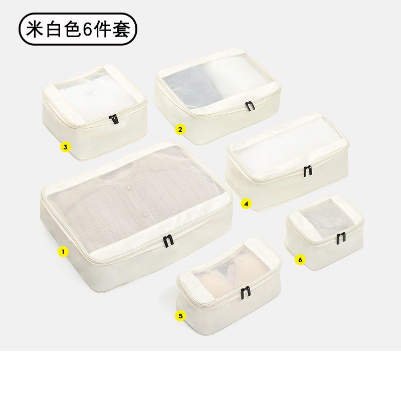 6pcs旅行收納袋套裝|便攜行李箱整理包|衣物分裝袋|衣服整理收納袋|多功能收納袋|旅行袋（LYA-029）