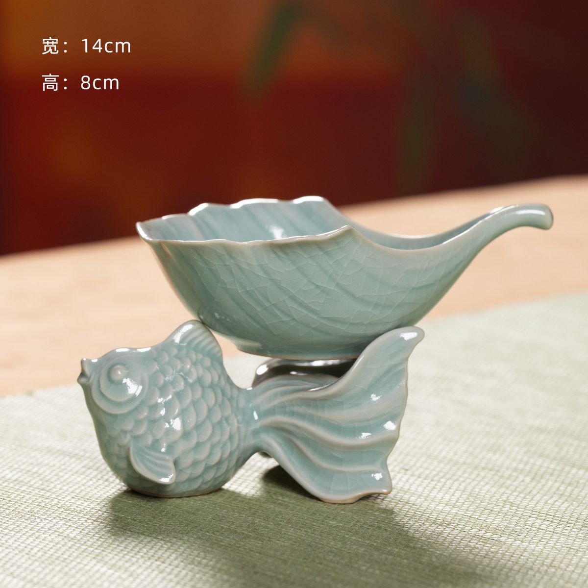 汝瓷茶漏茶濾茶隔漏斗汝窯功夫茶陶瓷泡茶濾茶器開片茶具配件濾網