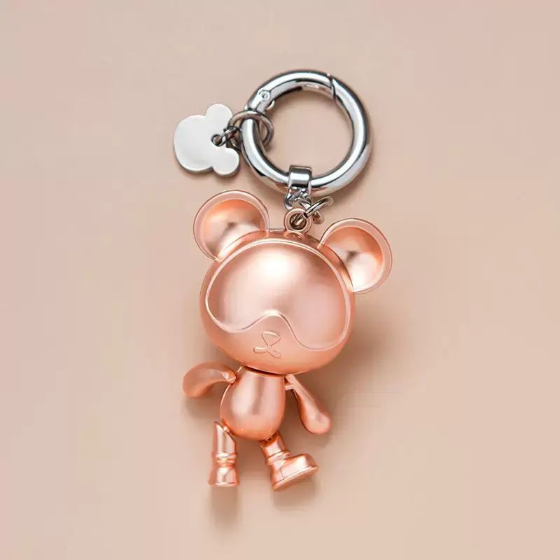 Cool Metal Bear Keychain Couple Bag Charm Car Key Ring