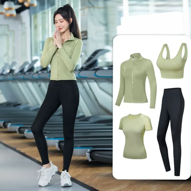新款2025女士速干裤运动套装外套提臀女子瑜珈运动立领紧身