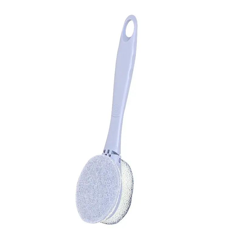 This is all you need for kitchen cleaning! This double-sided long-handled sponge pot scrubber