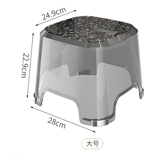 B19（透灰）全城熱賣 - 壓克力小板凳 加厚透明凳子 輕奢高級感 椅子浴室洗澡 鞋矮凳