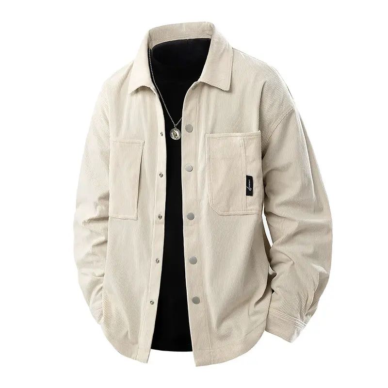 KATARA 男士时尚百搭休闲灯芯绒衬衫外套春秋款透气衬衣