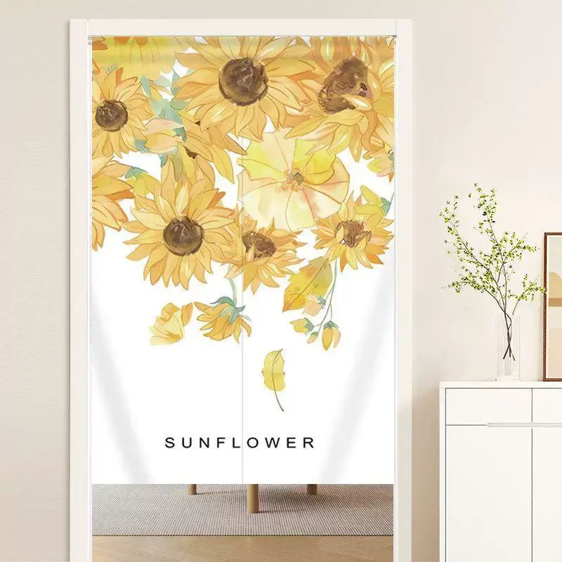 可爱卡通卧室门帘隔断帘家用厨房遮挡帘半帘厕所卫生间半帘免打孔