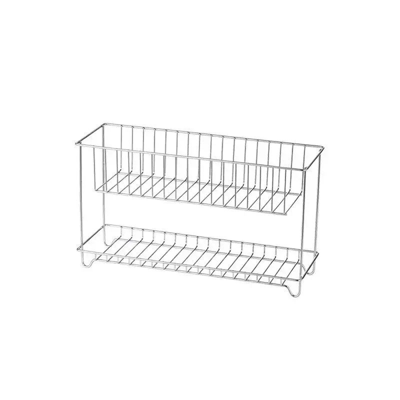  stainless steel drain rack kitchen storage rack doublelayer seasoning rack cup rack bat