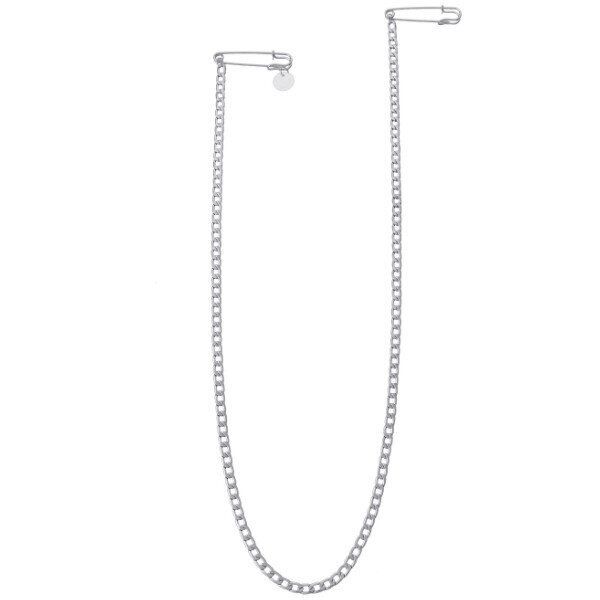 時髦金屬吊墜鏈條雙別針胸針嘻哈朋剋土酷胸鏈男女潮