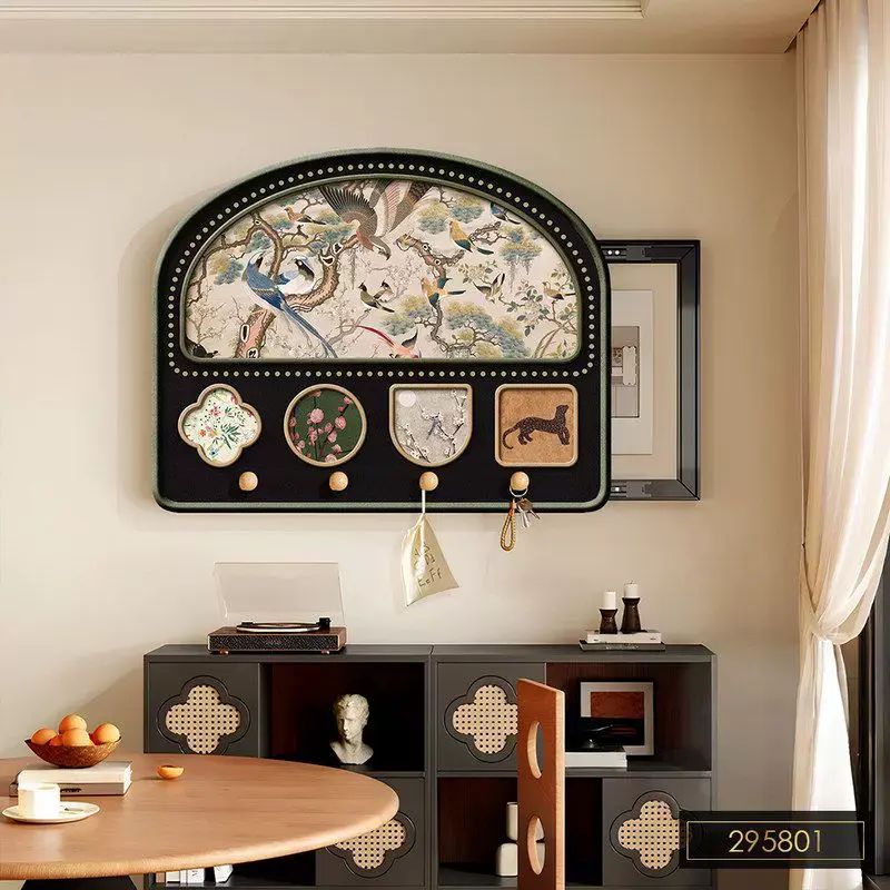 电表箱装饰画可推拉洞洞板收纳置物架客厅配电箱遮挡挂画