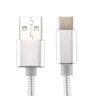 編織紋USB轉Type-C充電數據線 110根銅絲 線長:2米 3A輸出(顏色：銀色)