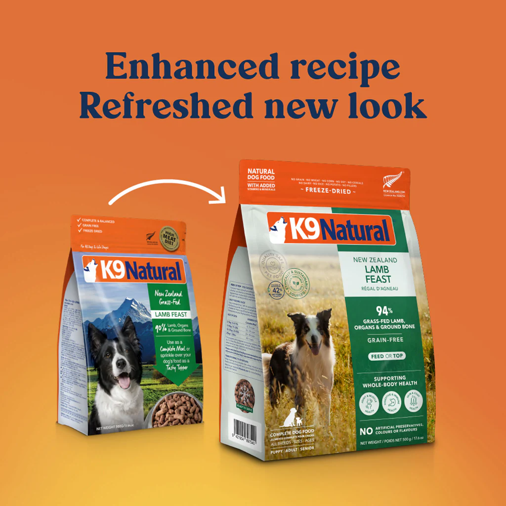 Freeze Dried Dog Food- Lamb Feast 500G (Transitioning to new packaging soon)