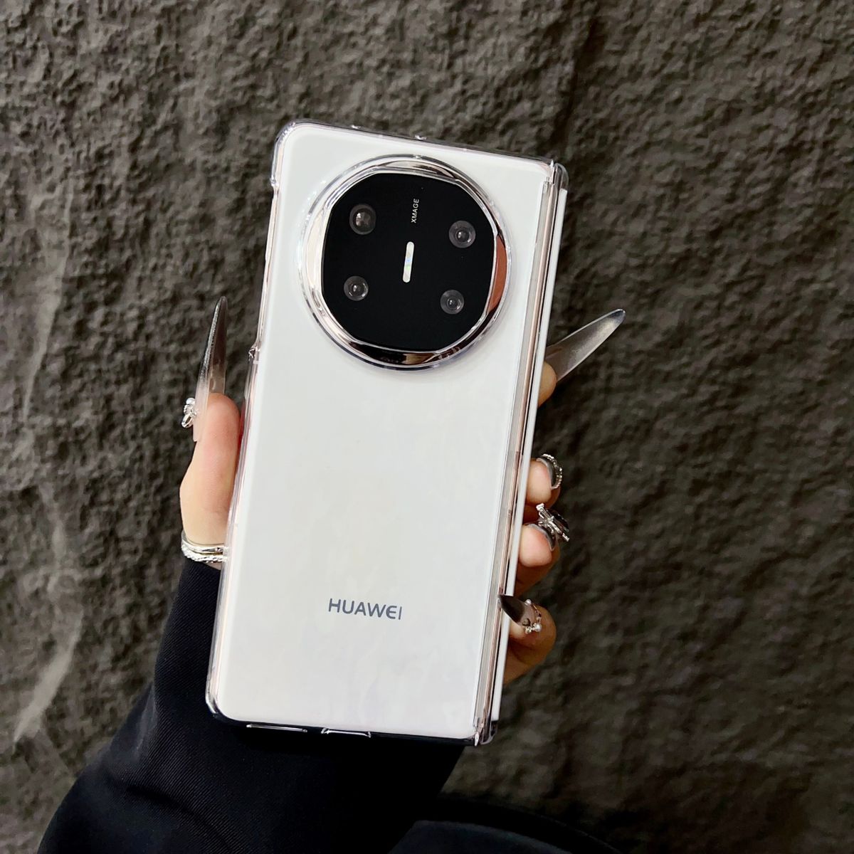 适用mateX6透明手机壳X5新款双中轴保护壳套超薄侧边加高全包防摔三星vivo折叠屏透明款中轴磁吸保护套-透明 vivo x fold5